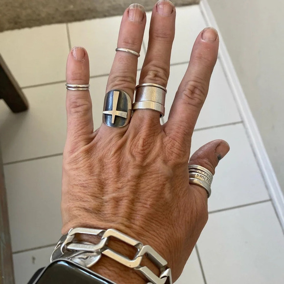 Sterling Silver Sherman Infinity Cross Ring Collectors piece Holy Trinity - Picture 1 of 14